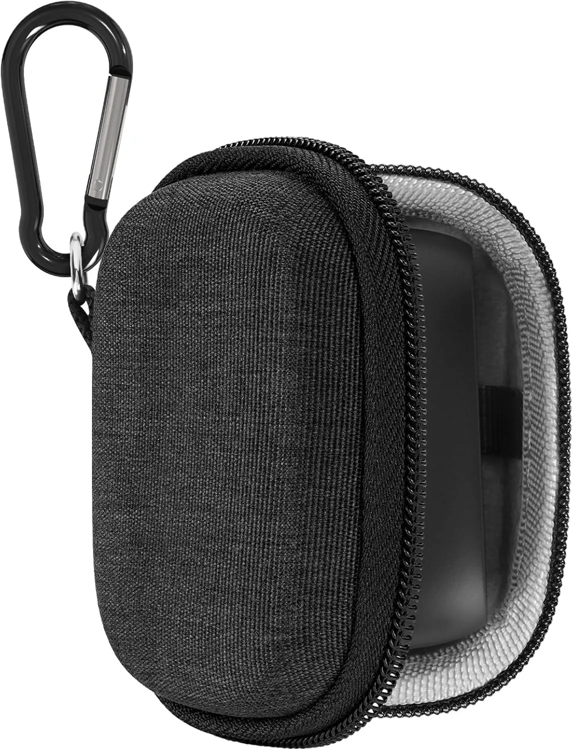 Geekria Shield Earbuds Case Compatible with Jabra Elite 10 Gen 2, Elite 75t True Wireless Earbud, Replacement Hard Shell Travel Carrying Bag with Carabiner Clip (Dark Grey)