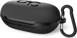 Geekria Silicone Case Cover Compatible with Samsung Galaxy Buds  Plus True Wireless Earbuds, Earphones Skin Cover, Protective Carrying Case with Keychain Hook, Charging Port Accessible (Black)
