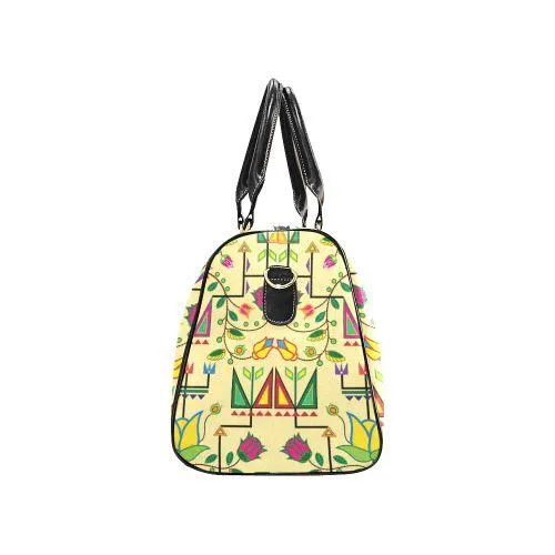 Geometric Floral Summer-Vanilla New Waterproof Travel Bag/Large