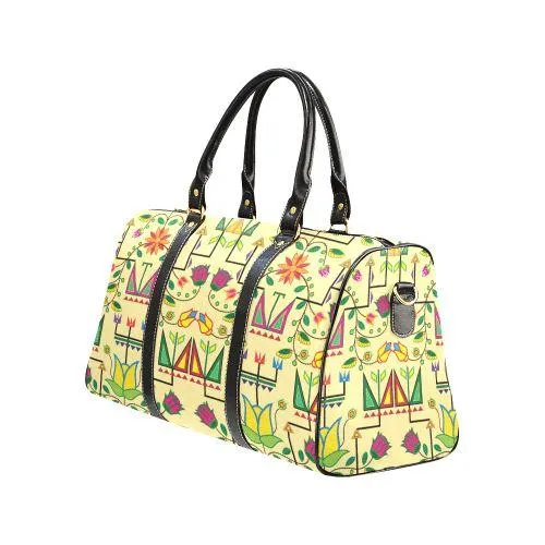 Geometric Floral Summer-Vanilla New Waterproof Travel Bag/Large
