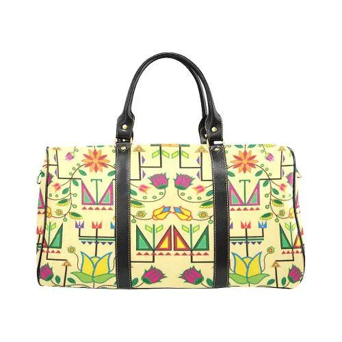 Geometric Floral Summer-Vanilla New Waterproof Travel Bag/Large