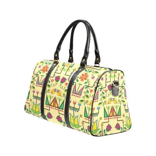 Geometric Floral Summer-Vanilla New Waterproof Travel Bag/Large