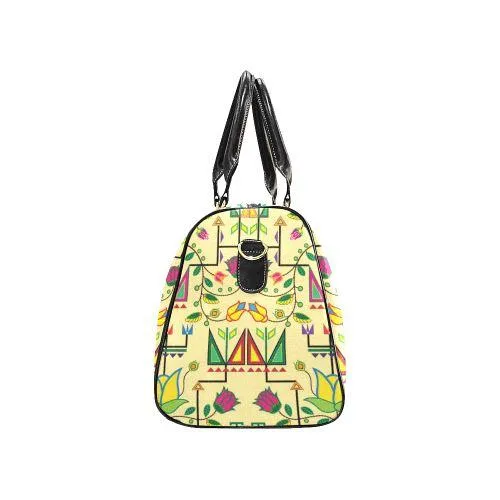 Geometric Floral Summer-Vanilla New Waterproof Travel Bag/Large