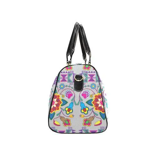 Geometric Floral Winter-Gray New Waterproof Travel Bag/Large
