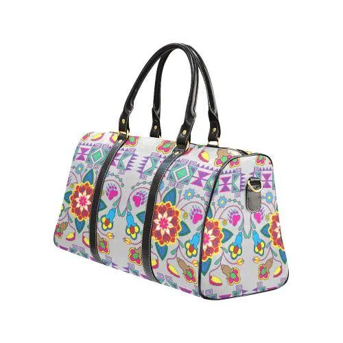 Geometric Floral Winter-Gray New Waterproof Travel Bag/Large