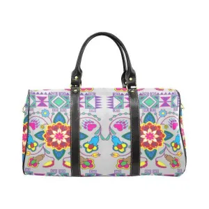 Geometric Floral Winter-Gray New Waterproof Travel Bag/Large