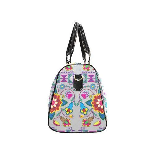 Geometric Floral Winter-Gray New Waterproof Travel Bag/Large