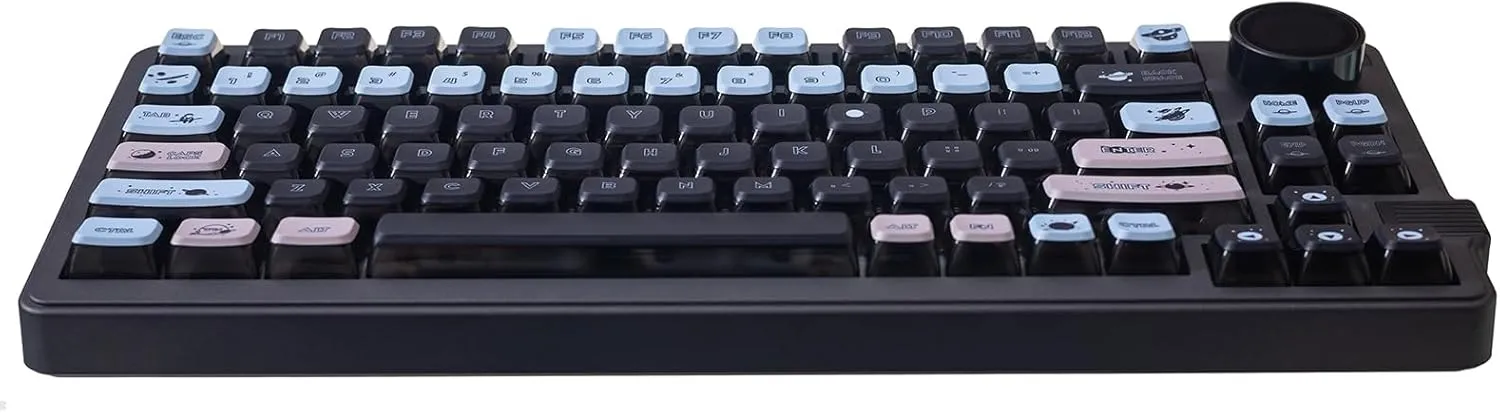 GK GAMAKAY LK75 75% Gasket Mechanical Keyboard with 2 in 1 TFT Smart Display&Knob, Bluetooth 5.0/2.4GHz/USB-C Wired MDA Profile Keycaps 83 Keys RGB Hot Swap Gaming Keyboard (Mercury Swicth)