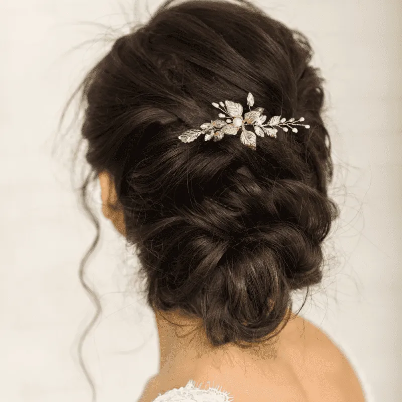 Gold Bridal Hair Pins with Crystals & Freshwater Pearls, 9321