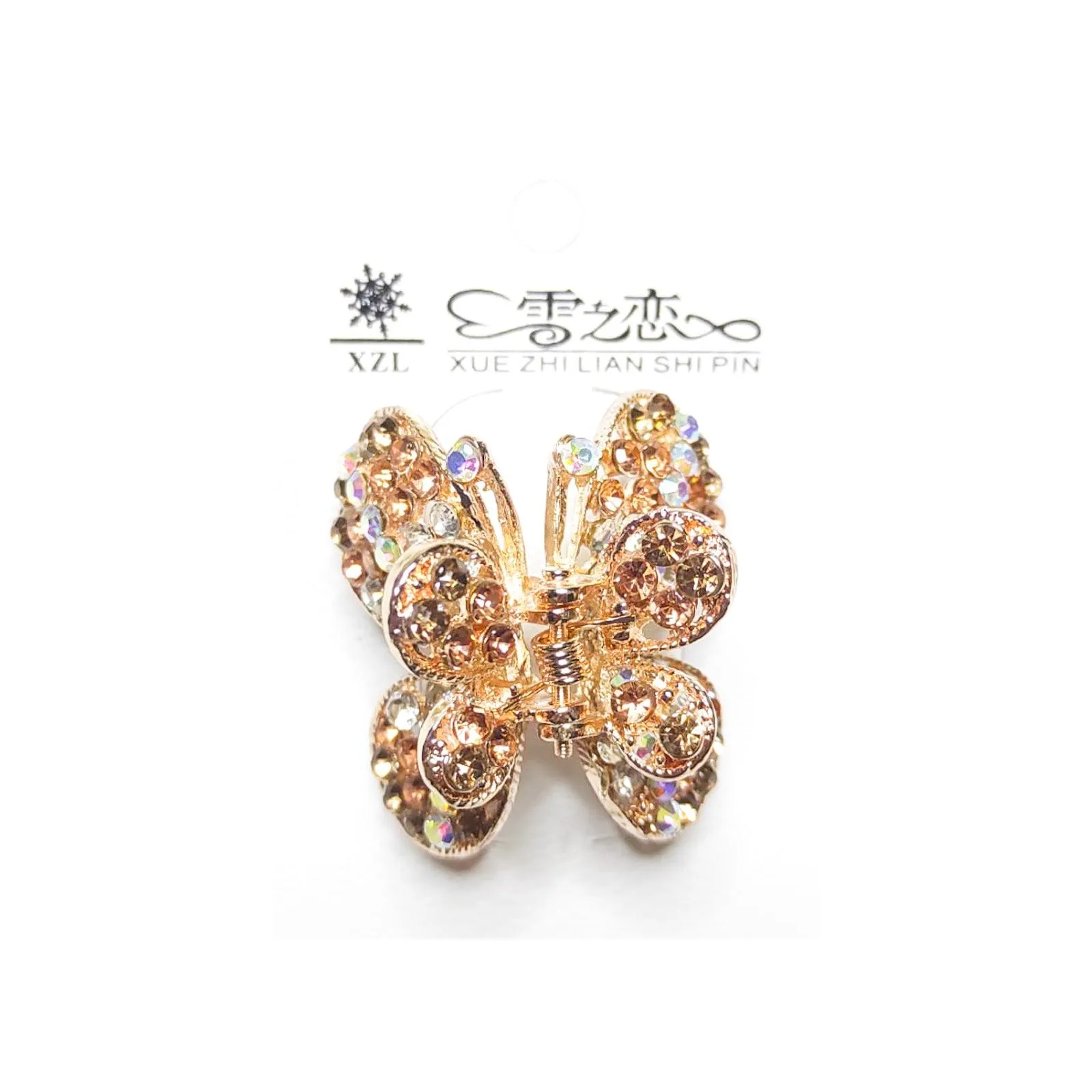 Golden Jewelry Shining Stone Hair Clip - XZL1