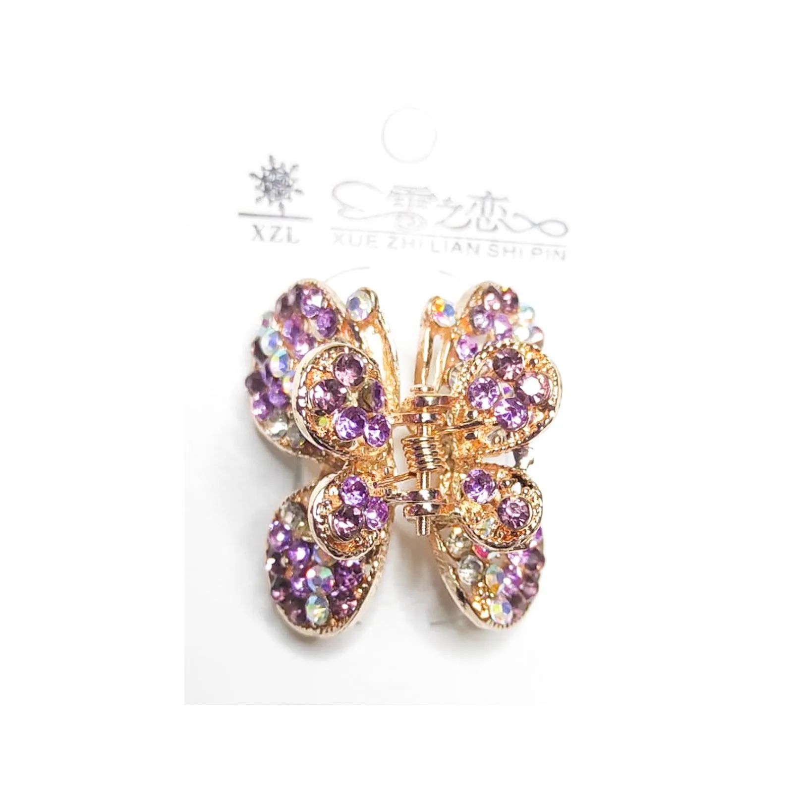 Golden Jewelry Shining Stone Hair Clip - XZL1