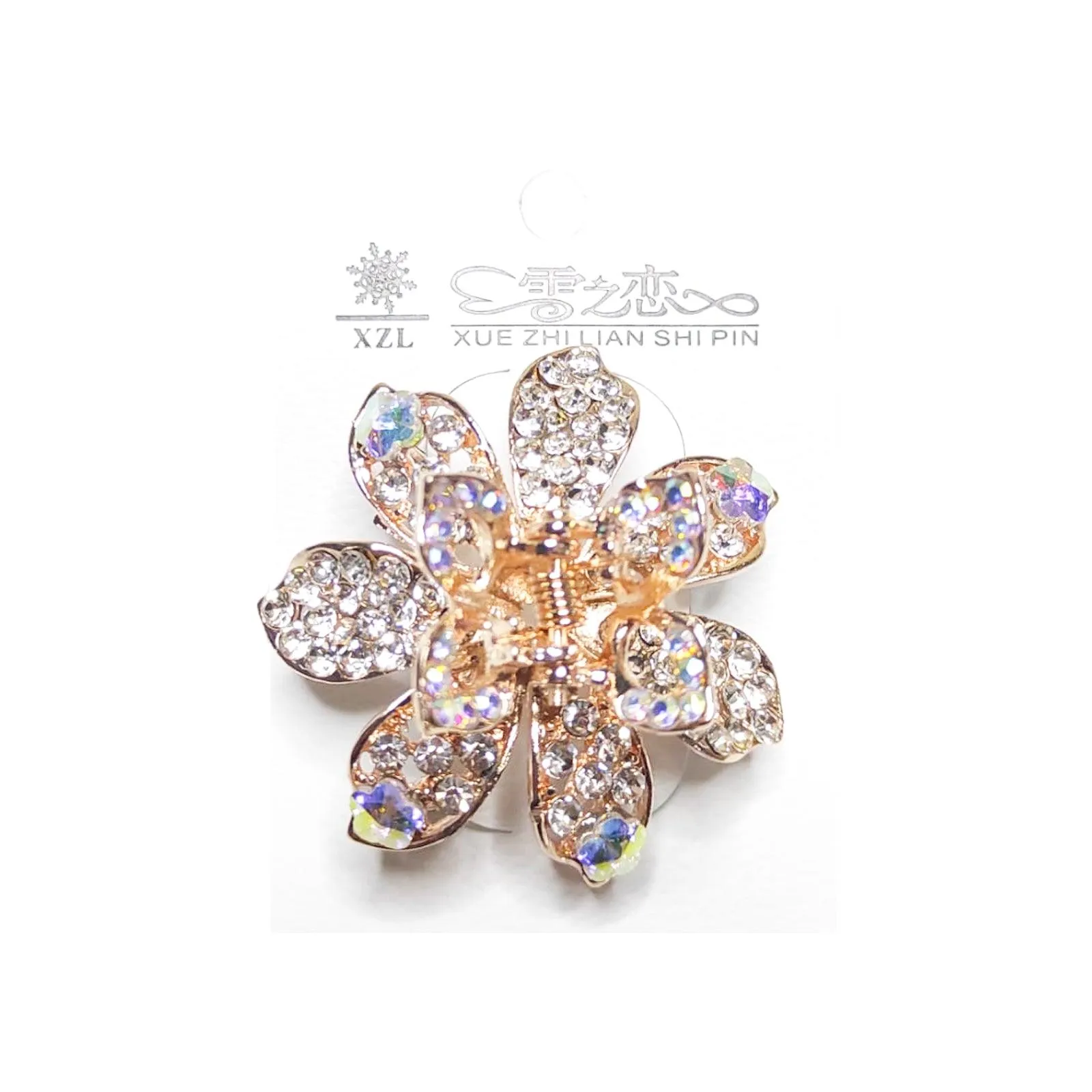 Golden Jewelry Shining Stone Hair Clip - XZL2