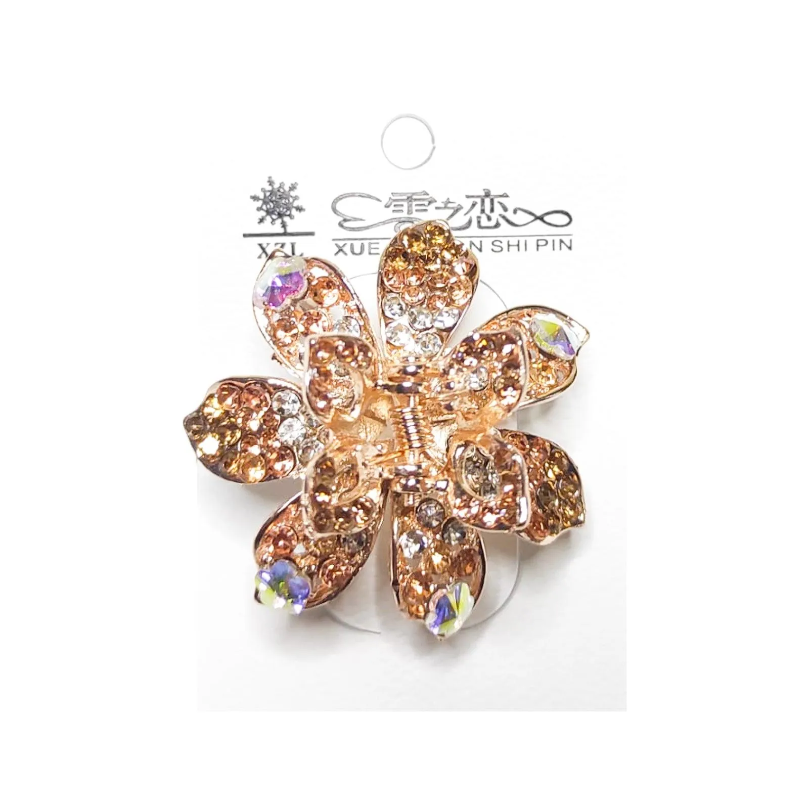 Golden Jewelry Shining Stone Hair Clip - XZL2