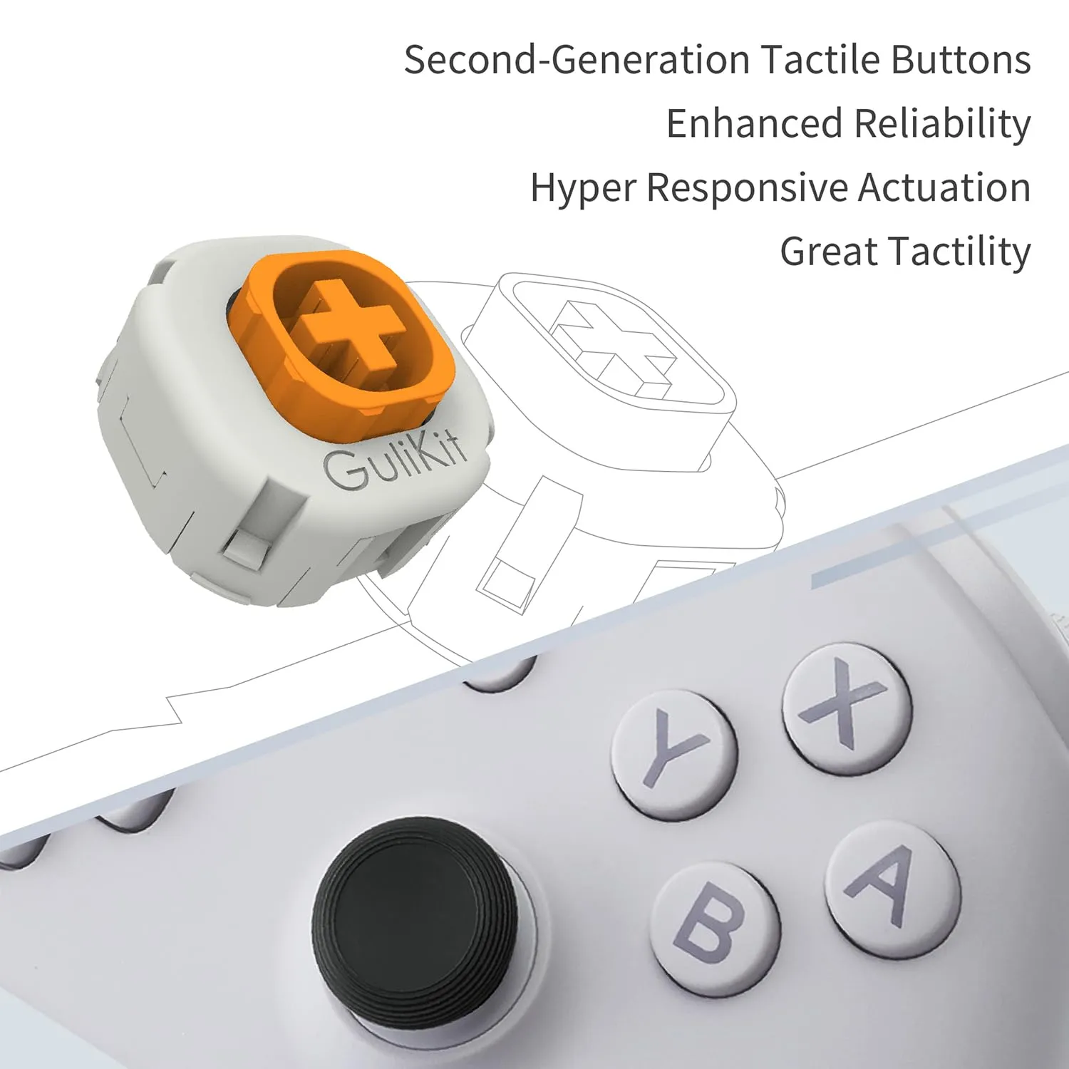 GuliKit KK3 Controller Kingkong 3 Switch Controller (No Drift) for Switch/PC/Android/MacOS/IOS with Hall Joysticks and Triggers (NS37)