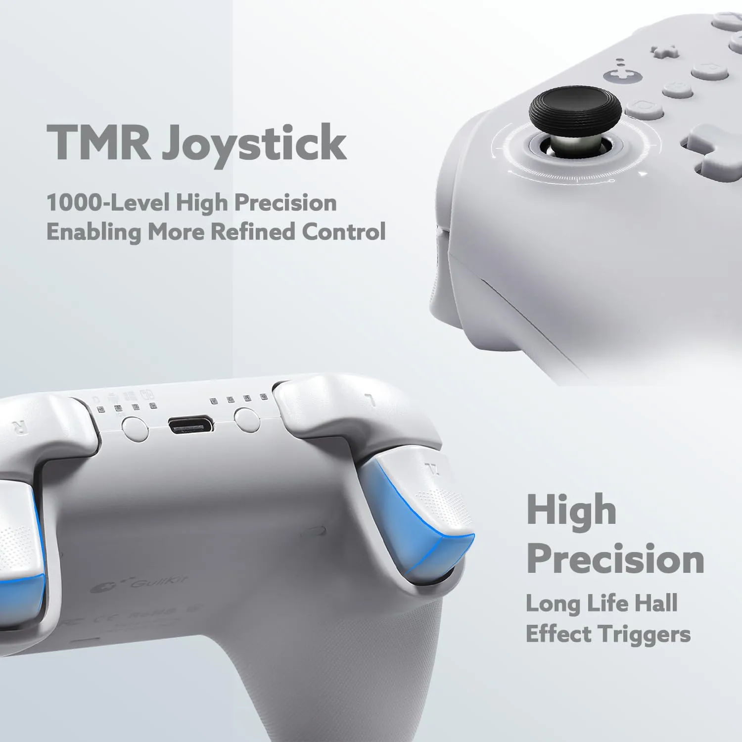 GuliKit KK3 Controller Kingkong 3 Switch Controller (No Drift) for Switch/PC/Android/MacOS/IOS with Hall Joysticks and Triggers (NS37)