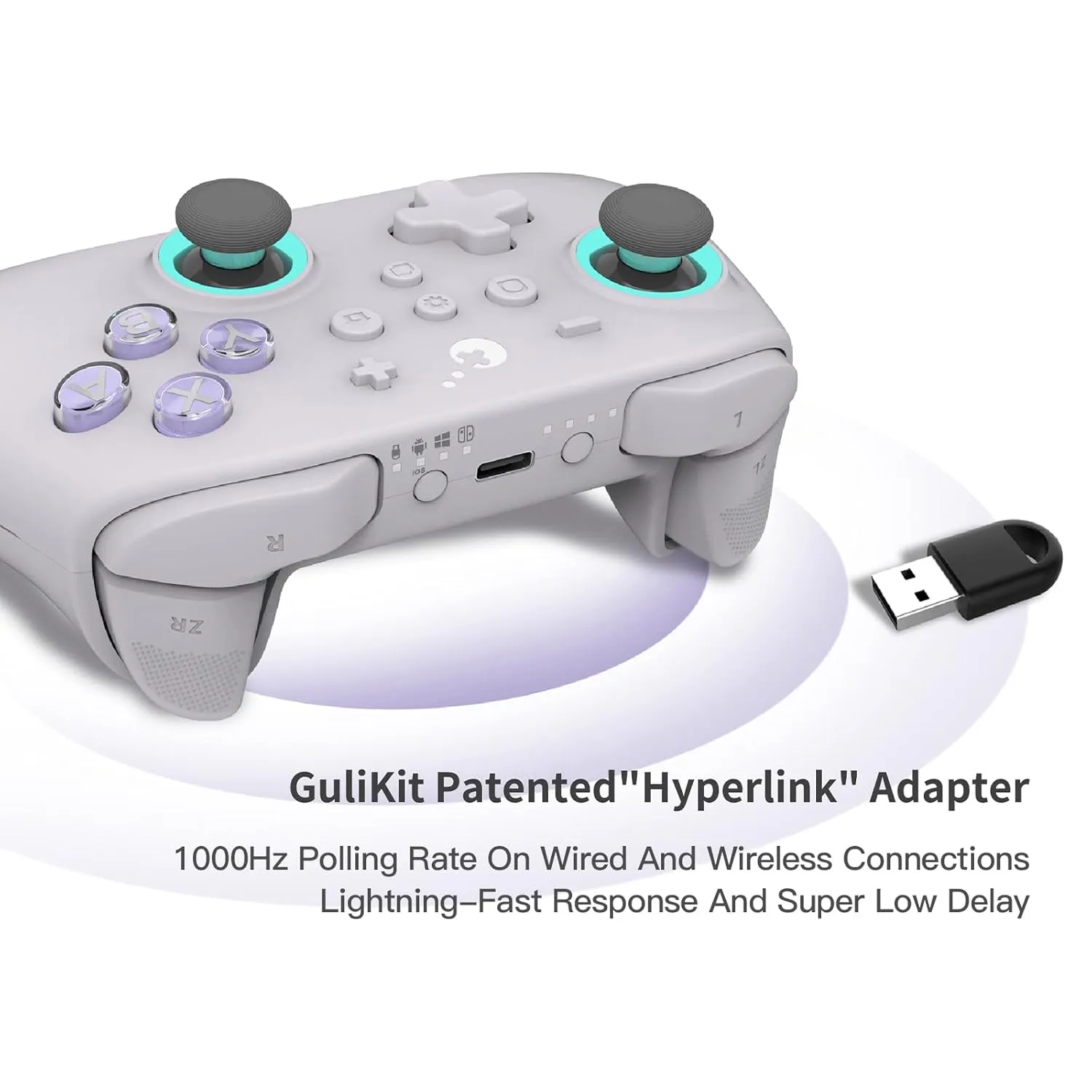GuliKit KK3 MAX Controller (No Drift) for Switch/PC/Android/MacOS/iOS with 4 Back Buttons, Hall Joysticks and Triggers, Maglev/Rotor/HD Vibration,1000Hz Polling Rate