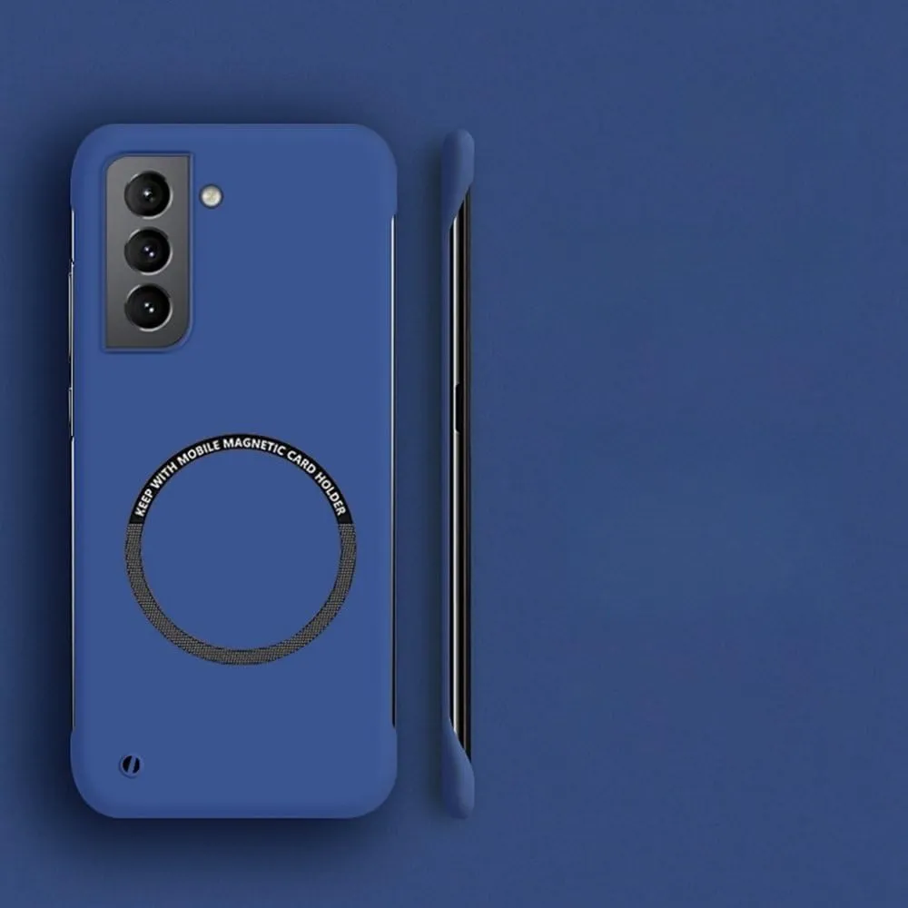 Hard PC Frameless Magnetic Phone Case for Samsung Galaxy S23 S22 S21 S20 FE Plus Note 20 S24 Ultra Matte Thin Cover,Dark Blue,S23 Ultra