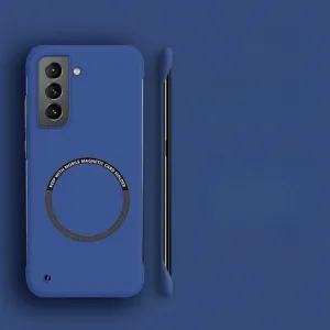 Hard PC Frameless Magnetic Phone Case for Samsung Galaxy S23 S22 S21 S20 FE Plus Note 20 S24 Ultra Matte Thin Cover,Dark Blue,S23 Ultra