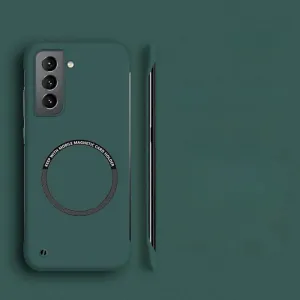 Hard PC Frameless Magnetic Phone Case for Samsung Galaxy S23 S22 S21 S20 FE Plus Note 20 S24 Ultra Matte Thin Cover,Dark Green,S23 Ultra