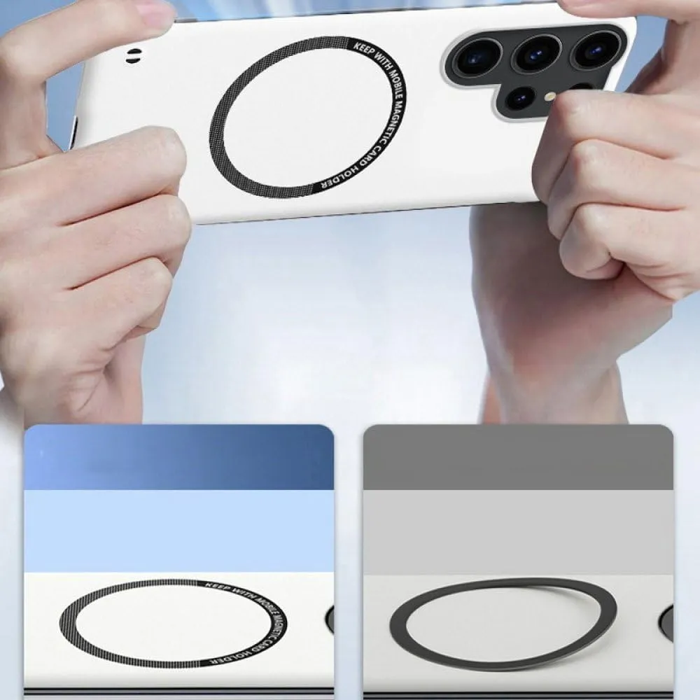 Hard PC Frameless Magnetic Phone Case for Samsung Galaxy S23 S22 S21 S20 FE Plus Note 20 S24 Ultra Matte Thin Cover,Ivory,S23 Ultra