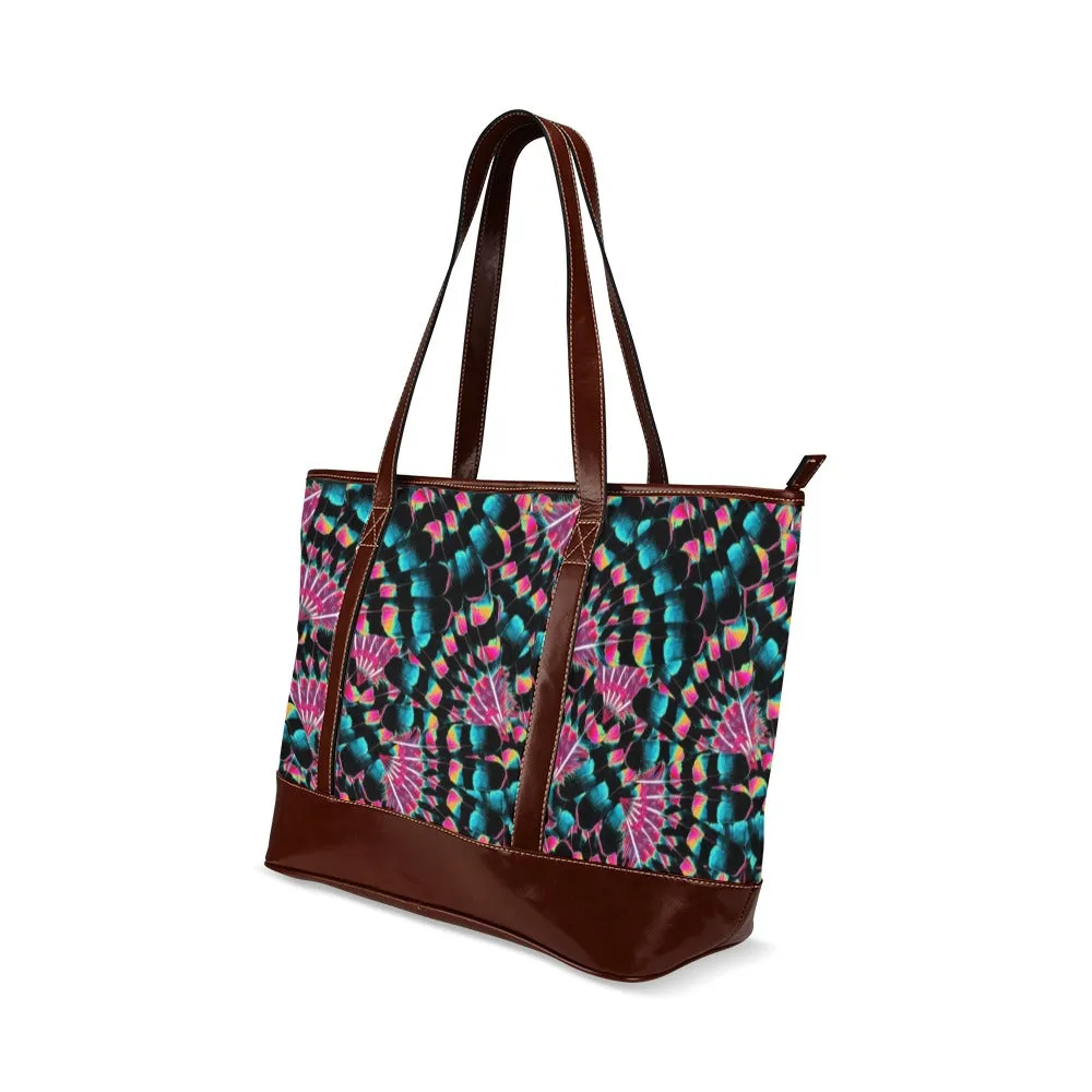 Hawk Feathers Heat Map Tote Handbag