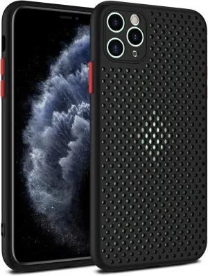Heat Dissipation Phone Case, New Breathable Hollow Cellular Hole Heat Dissipation Case Full Back Camera Lens Protection Ultra Slim TPU Case Cover (Black, Compatible with iPhone XR)