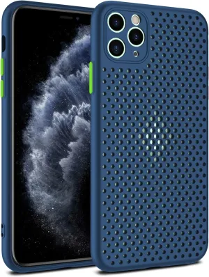 Heat Dissipation Phone Case, New Breathable Hollow Cellular Hole Heat Dissipation Case Full Back Camera Lens Protection Ultra Slim TPU Case Cover (Blue, Compatible with iPhone XR)