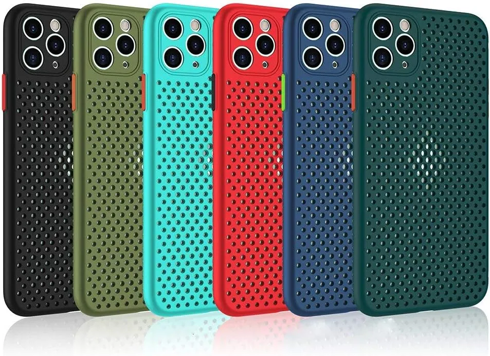 Heat Dissipation Phone Case, New Breathable Hollow Cellular Hole Heat Dissipation Case Full Back Camera Lens Protection Ultra Slim TPU Case Cover (Blue, Compatible with iPhone XR)