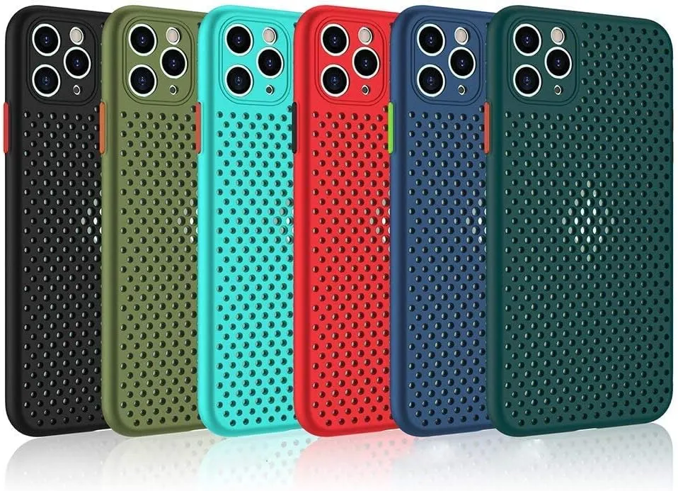 Heat Dissipation Phone Case, New Breathable Hollow Cellular Hole Heat Dissipation Case Full Back Camera Lens Protection Ultra Slim TPU Case Cover (Red, Compatible with iPhone XR)