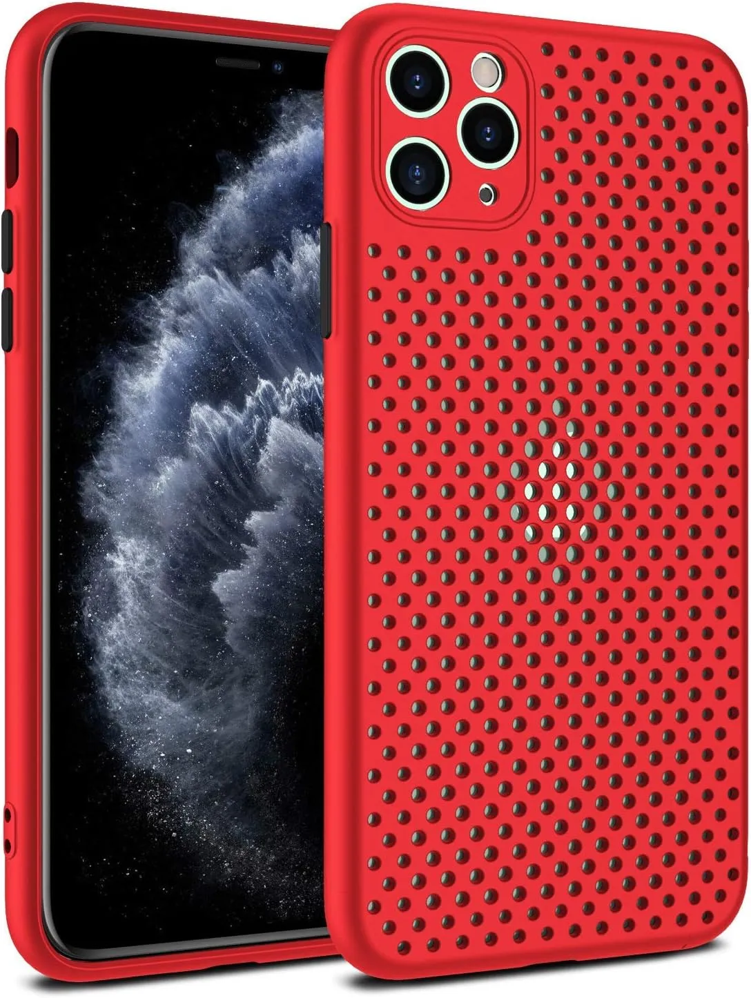 Heat Dissipation Phone Case, New Breathable Hollow Cellular Hole Heat Dissipation Case Full Back Camera Lens Protection Ultra Slim TPU Case Cover (Red, Compatible with iPhone XR)