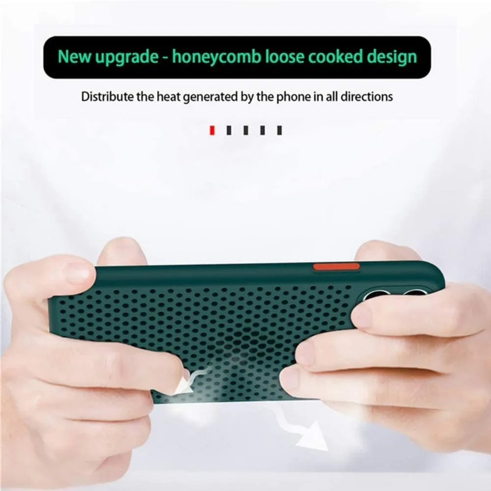 Heat Dissipation Phone Case, New Breathable Hollow Cellular Hole Heat Dissipation Case Full Back Camera Lens Protection Ultra Slim TPU Case Cover (Red, Compatible with iPhone XR)