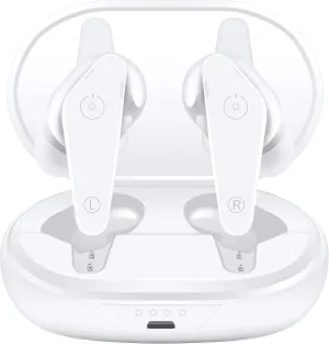 Heavy Duty Premium Sound Noise Canceling Earbuds - Bluetooth 5.0 Waterproof Touch Control Wireless Headphones with Charging Case (White)