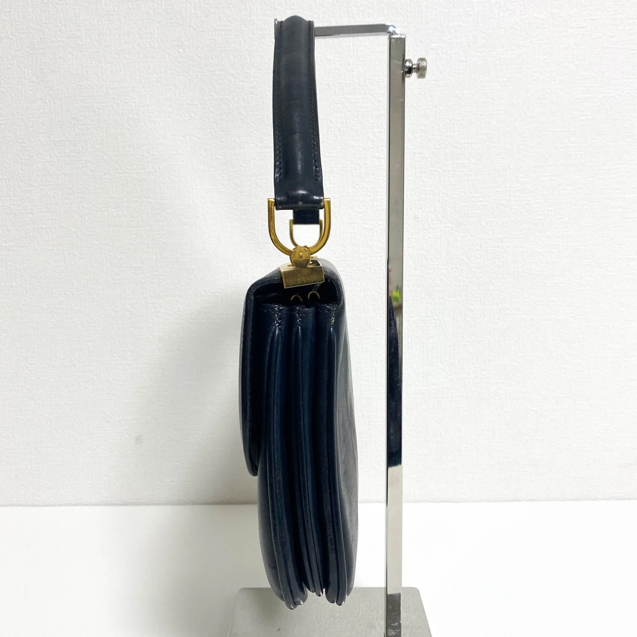 Horse Carriage Hardware Black Leather Crossbody Bag