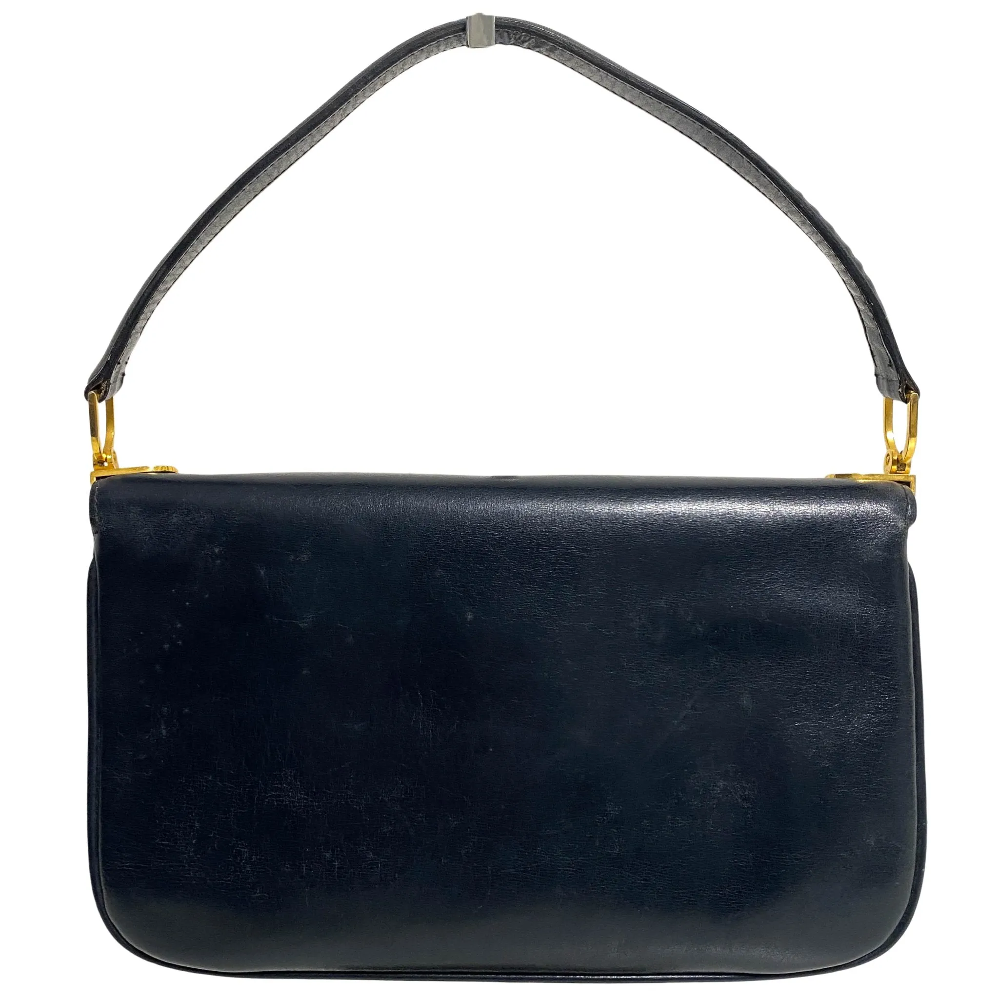Horse Carriage Hardware Black Leather Crossbody Bag