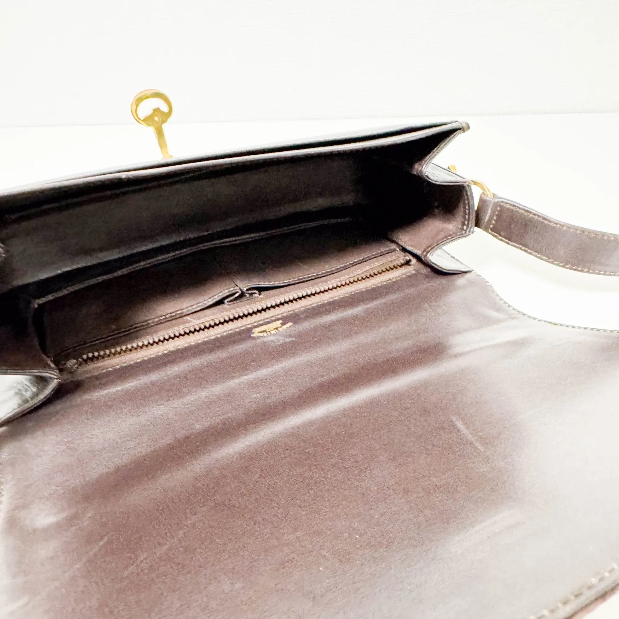 Horsebit Suede Brown Shoulder Bag