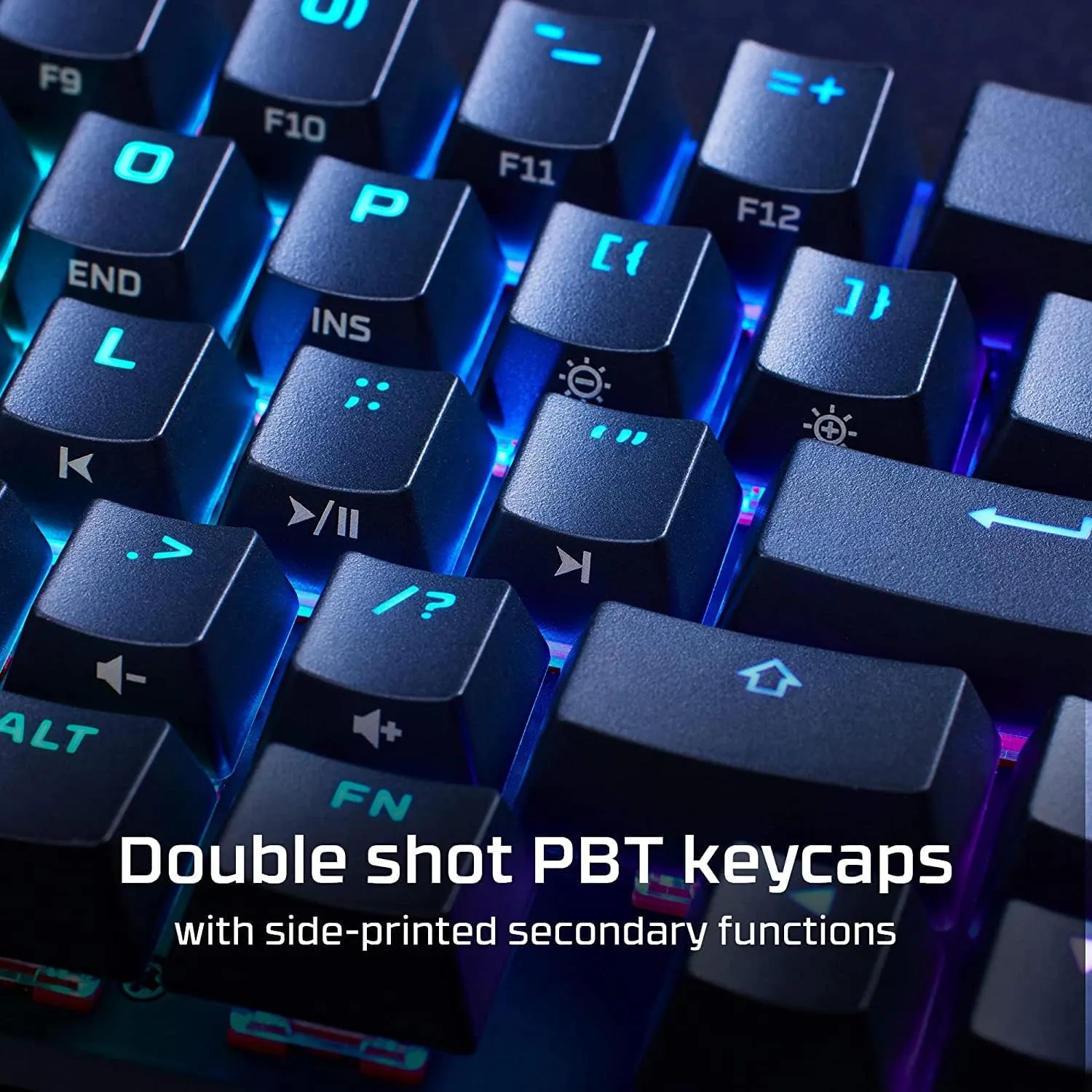 HyperX Alloy Origins 65 Mechanical Gaming Keyboard PBT RGB Backlit Aqua Switch ABS Keycaps Compatible PS5, PS4, Xbox Series X|S, NGENUITY Software, Windows, Laptop Computer Desk Setup, Black (Renewed)