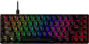 HyperX Alloy Origins 65 Mechanical Gaming Keyboard PBT RGB Backlit Aqua Switch ABS Keycaps Compatible PS5, PS4, Xbox Series X|S, NGENUITY Software, Windows, Laptop Computer Desk Setup, Black (Renewed)
