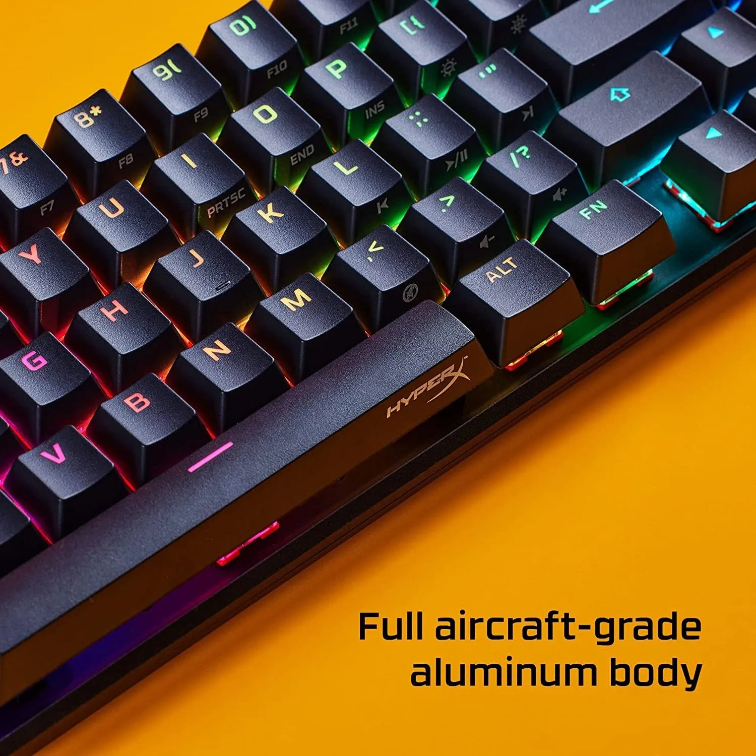 HyperX Alloy Origins 65 Mechanical Gaming Keyboard PBT RGB Backlit Aqua Switch ABS Keycaps Compatible PS5, PS4, Xbox Series X|S, NGENUITY Software, Windows, Laptop Computer Desk Setup, Black (Renewed)