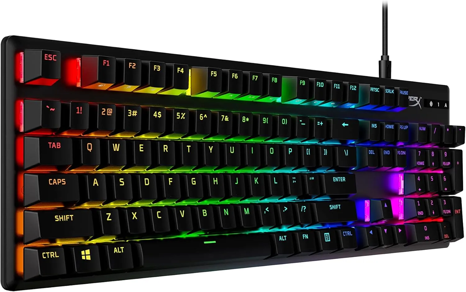 HyperX Alloy Origins PBT - Mechanical Gaming Keyboard, PBT Keycaps, RGB Lighting, Compact, Aluminum Body, Adjustable Feet, Customizable with HyperX NGENUITY, Onboard Memory - HyperX Linear Red Switch