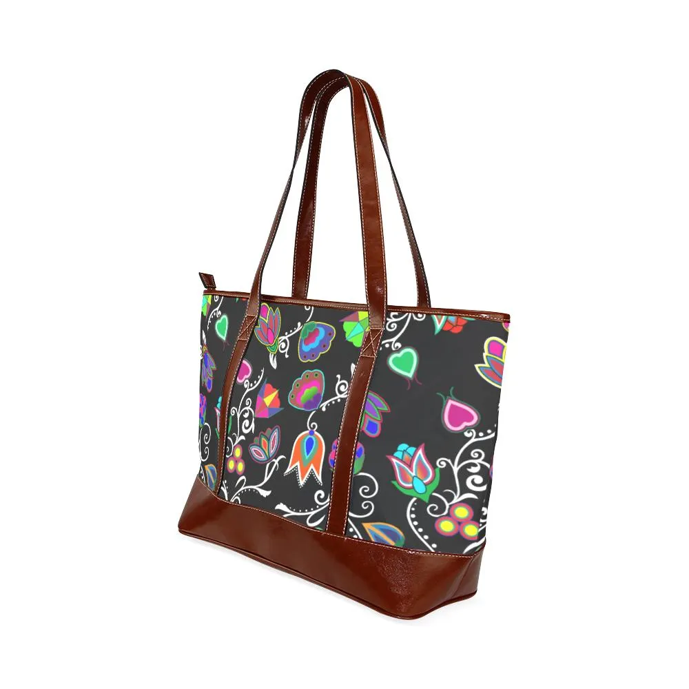 Indigenous Paisley - Black Tote Handbag