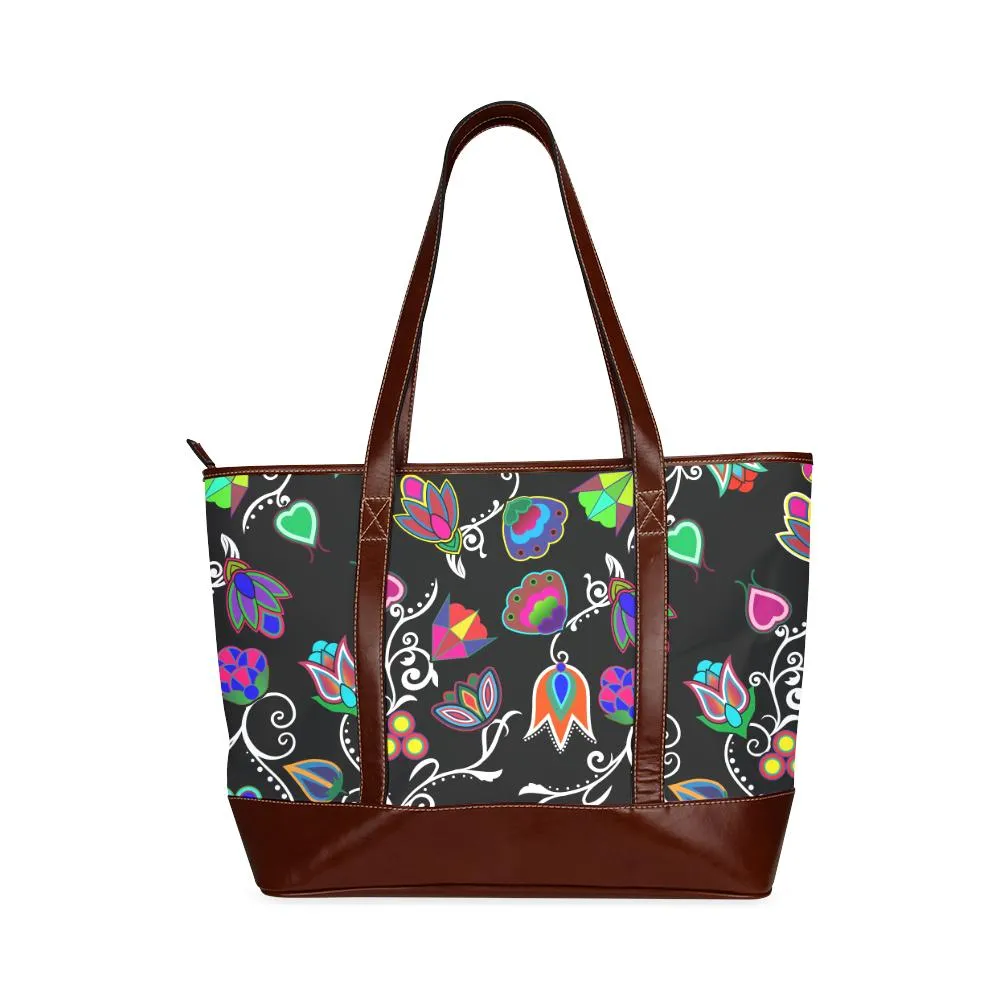 Indigenous Paisley - Black Tote Handbag