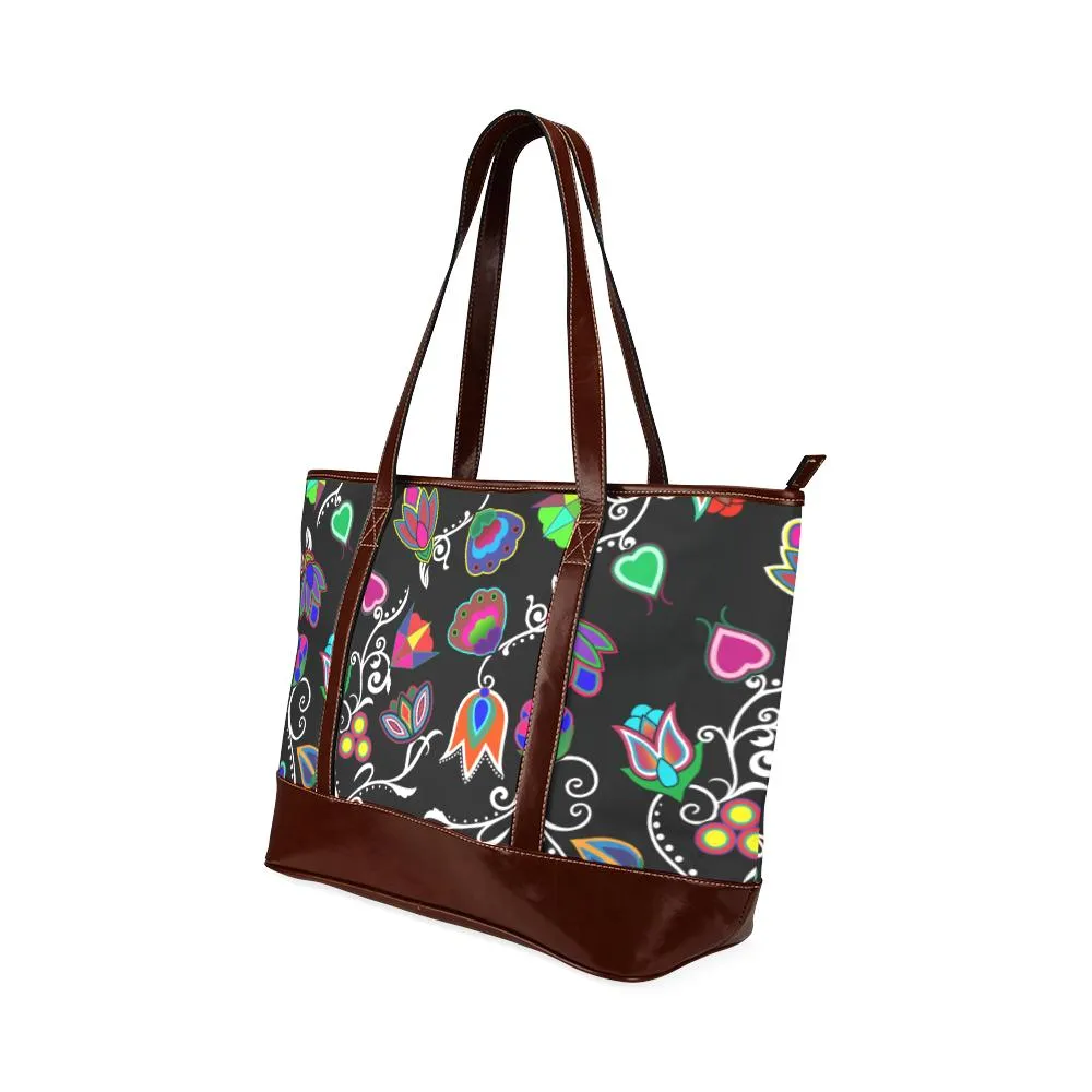 Indigenous Paisley - Black Tote Handbag