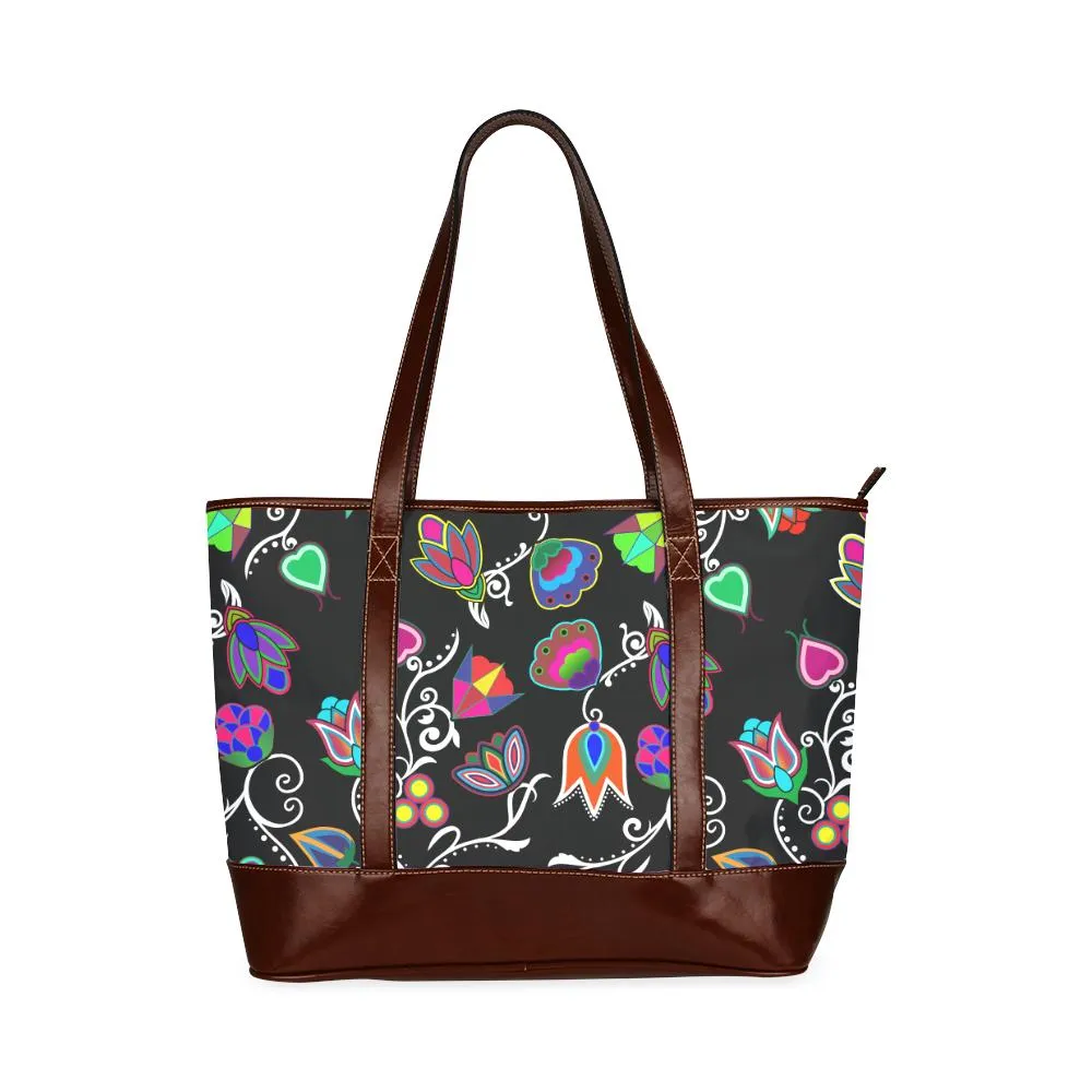 Indigenous Paisley - Black Tote Handbag