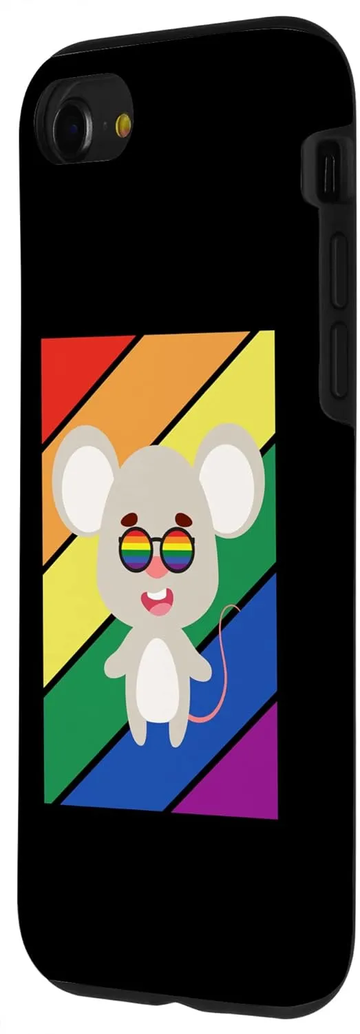 iPhone SE (2020) / 7 / 8 LGBTQ Flag Gay Pride Month Rainbow Mice LGBT Glasses Case