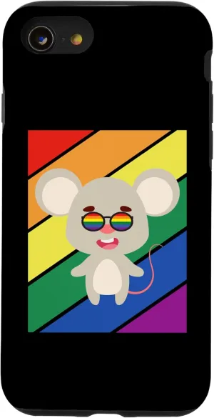 iPhone SE (2020) / 7 / 8 LGBTQ Flag Gay Pride Month Rainbow Mice LGBT Glasses Case
