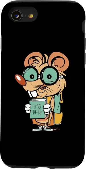 iPhone SE (2020) / 7 / 8 Mouse with Glasses and Maths Book for Men Women Children Case