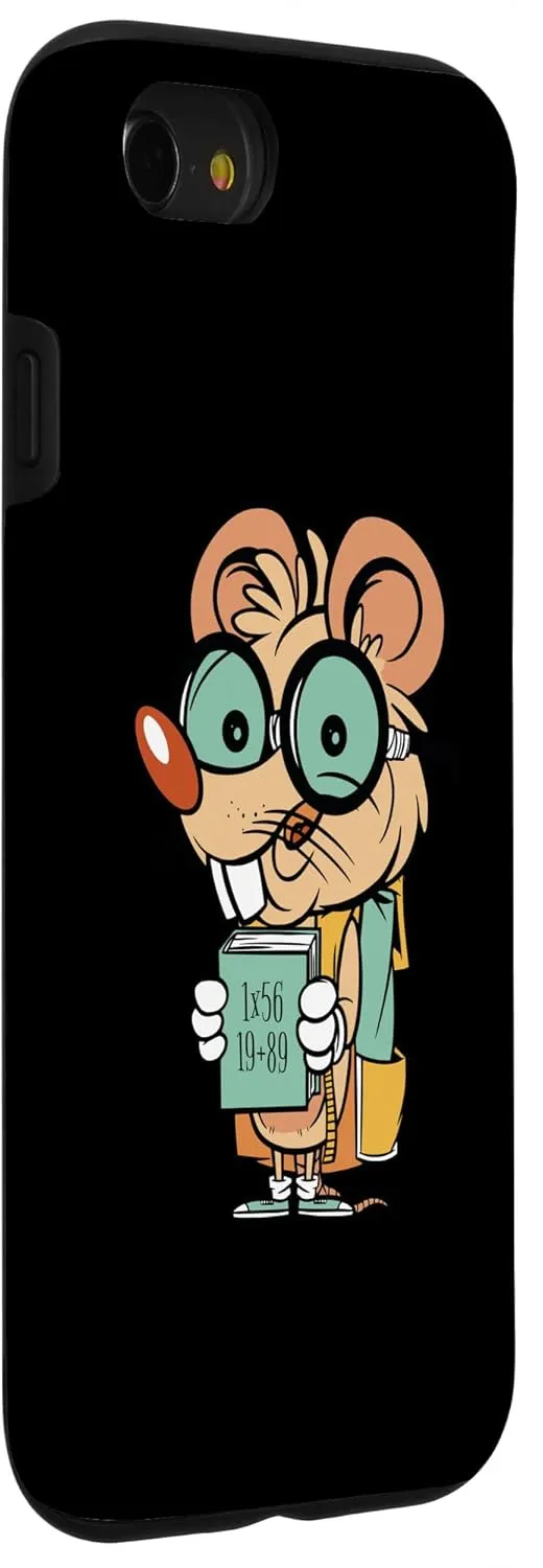 iPhone SE (2020) / 7 / 8 Mouse with Glasses and Maths Book for Men Women Children Case