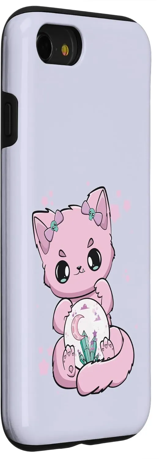 iPhone SE (2020) / 7 / 8 Pastel Goth Cat With Glass Ball Yami Kawaii Case