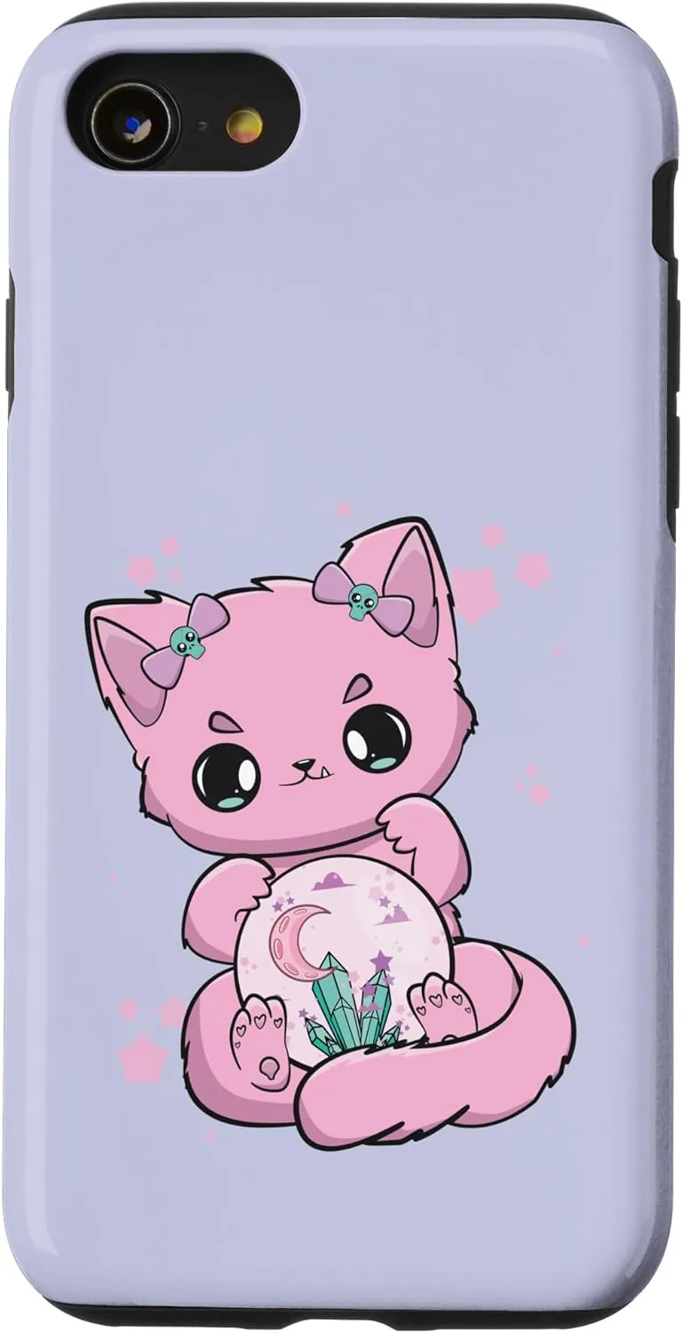 iPhone SE (2020) / 7 / 8 Pastel Goth Cat With Glass Ball Yami Kawaii Case