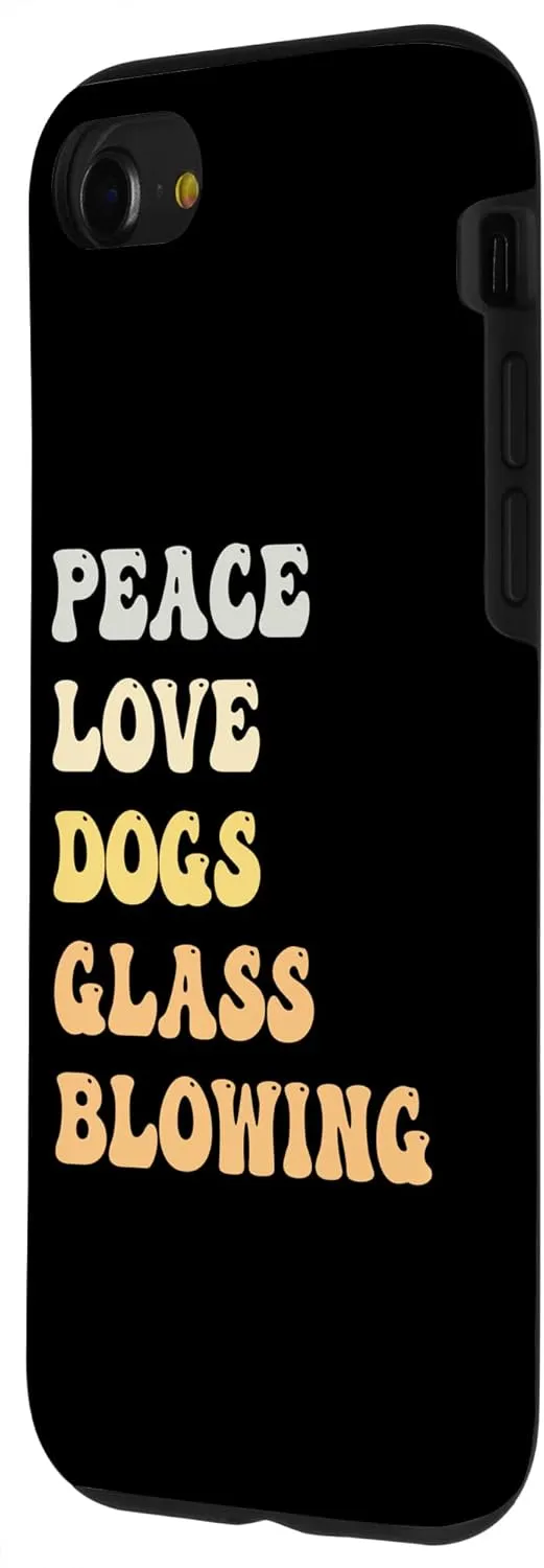 iPhone SE (2020) / 7 / 8 Peace Love Dogs Glass Blowing Funny Retro Case